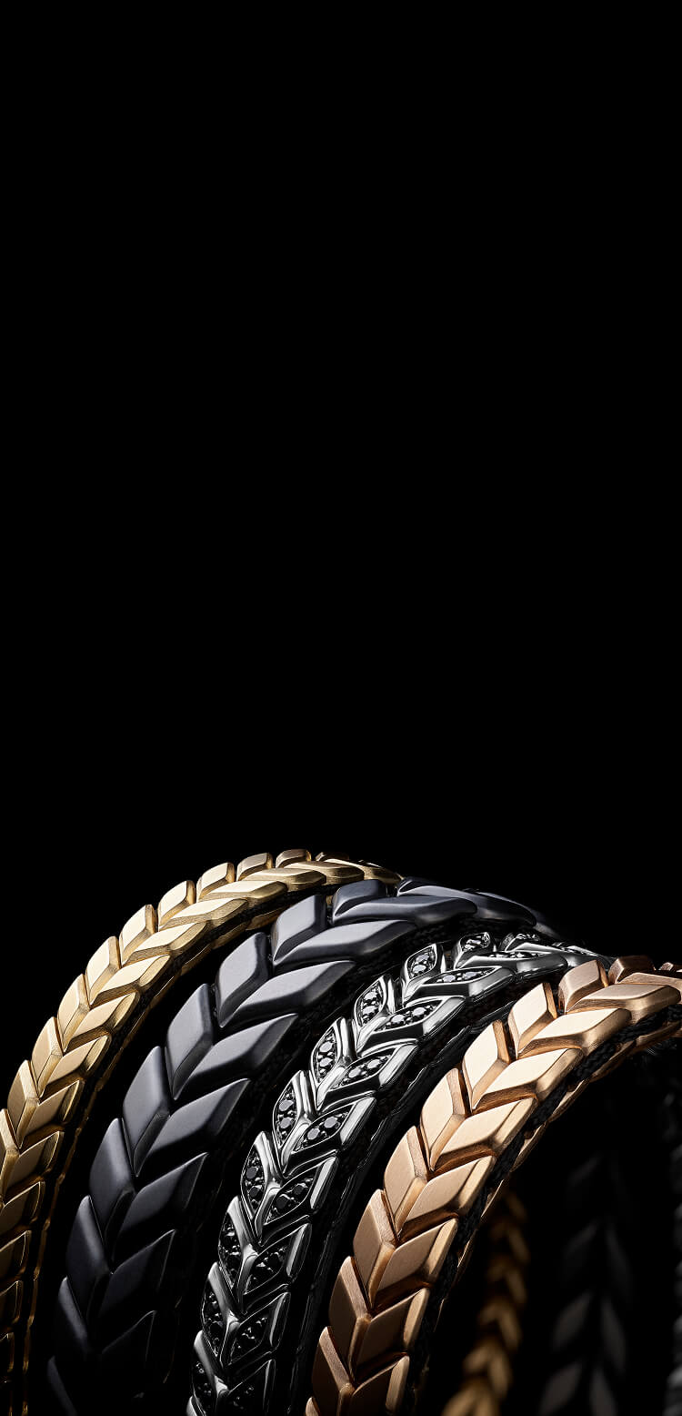 Four David Yurman Chevron bracelets.