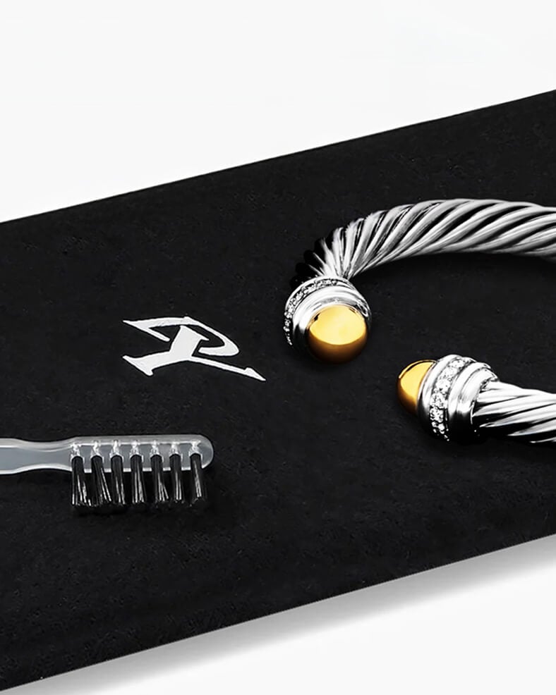 A David Yurman bracelet being cleaned.