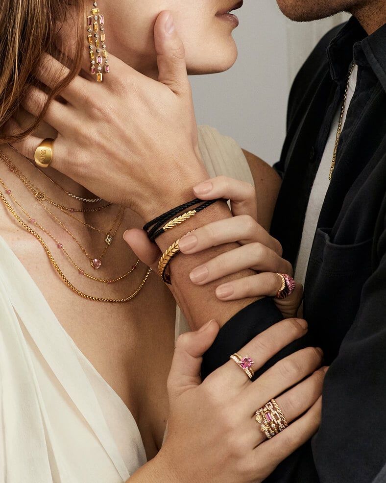 A couple wearing David Yurman jewelry.