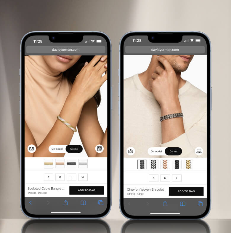 David Yurman virtual try on.