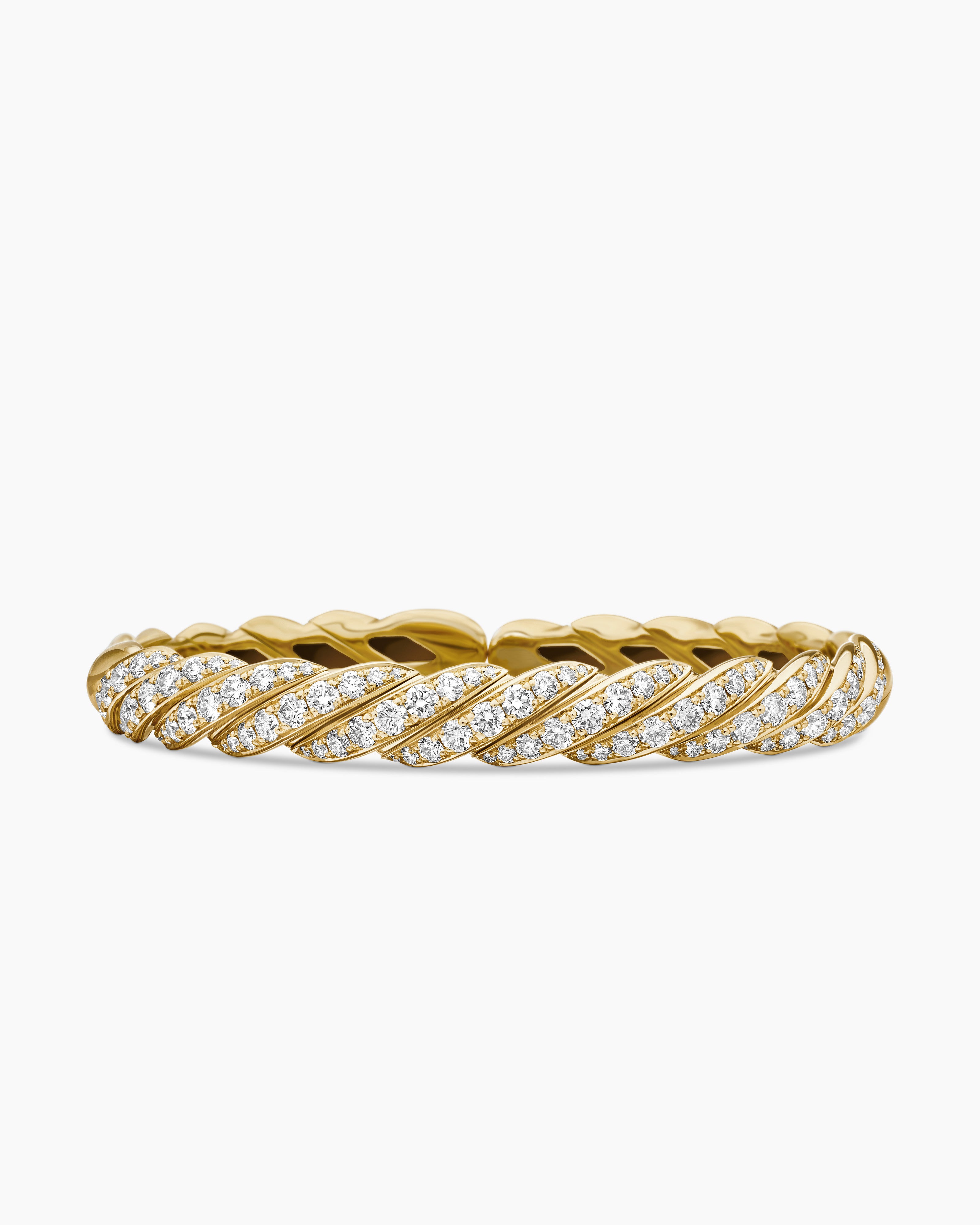 Sculpted Cable Flex Bracelet in 18K Yellow Gold, 7.8mm